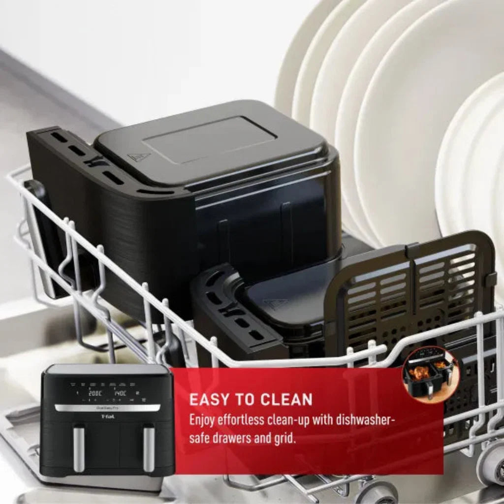 T-FAL EY901850 Dual Easy Fry Air fryer & Grill - Blemished package with full warranty