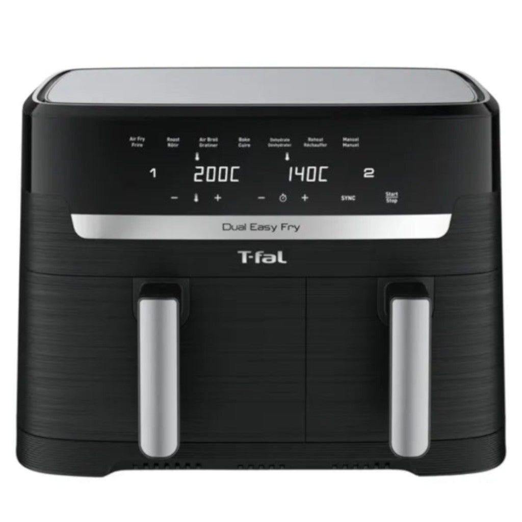 T-FAL EY901850 Dual Easy Fry Air fryer & Grill - Blemished package with full warranty