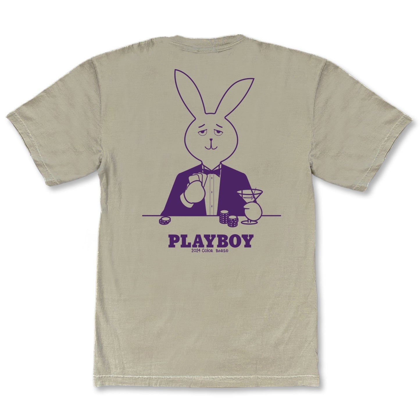 Color Bars X Playboy 'High Roller' Tee - Khaki