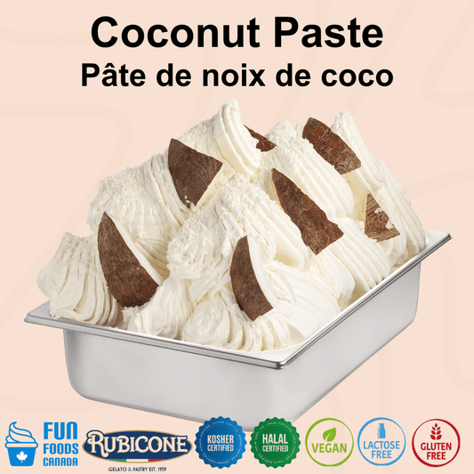 Pâte de noix de coco S/A (sans alcool) - Pâtes pour Gelato - Seau de 3 KG - Rubicone Canada - Livraison gratuite partout au Canada pour les commandes de plus de 199 $ CA