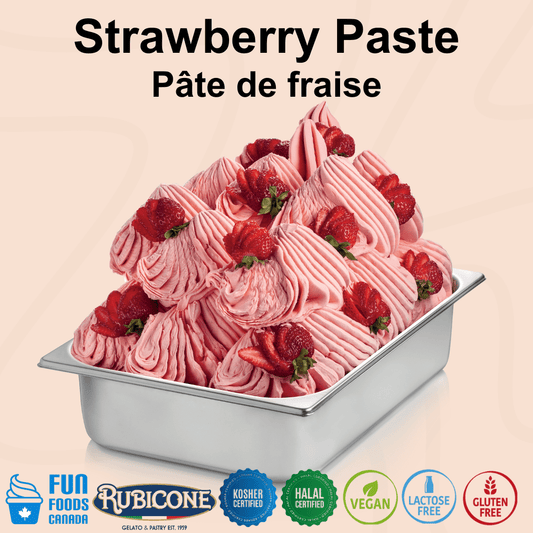 Pâte de fraise - Pâtes pour gelato - Seau de 3 kg - Rubicone Canada - Livraison gratuite au Canada pour les commandes de plus de 199 CAD