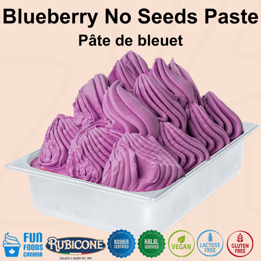 Pâte de myrtille (sans pépins) - Pâtes pour Gelato - Seau de 3 KG - Rubicone Canada - Livraison gratuite au Canada pour les commandes de plus de 199 CAD