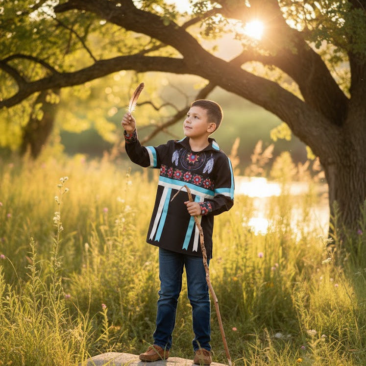 Feathers Youth Ribbon shirt