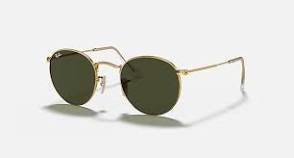 Ray-Ban 'Round Metal ' - Polished Arista Gold / G-15 Green (ORB3447)