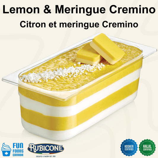 Crème de garniture à tartiner Citron & Meringue - Cremino Citron & Meringue - Seau de 5 KG - Rubicone Canada - Livraison gratuite au Canada pour les commandes de plus de 199 CAD