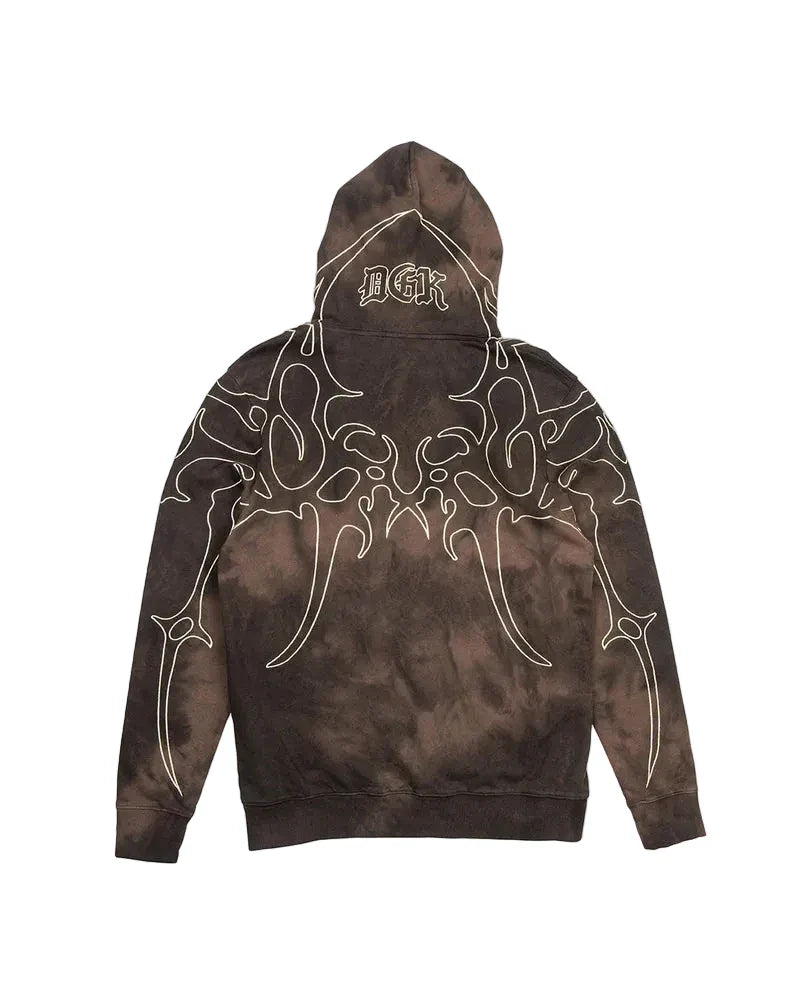 DGK 'Blade' Embroidered Hoodie - Washed Brown