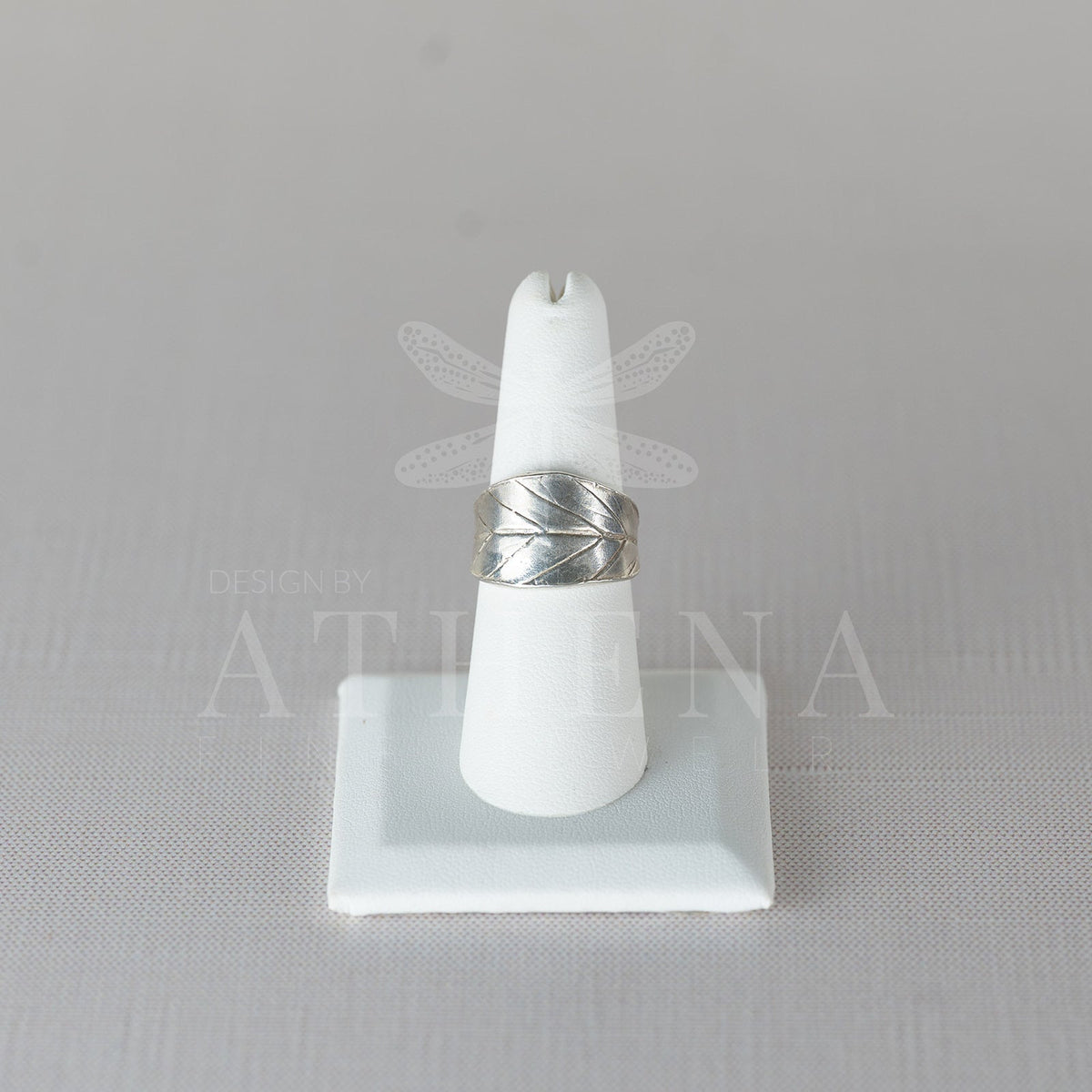 Blueberry Leaf Wraparound Ring — Handmade Sterling Silver & Gold — Unique Leaf Design