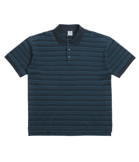 Polar Skate Co. 'Surf Stripped' Polo - Neptune Blue