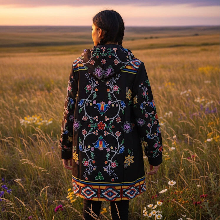 Sihu Noir flowers 3/4-Length Coat