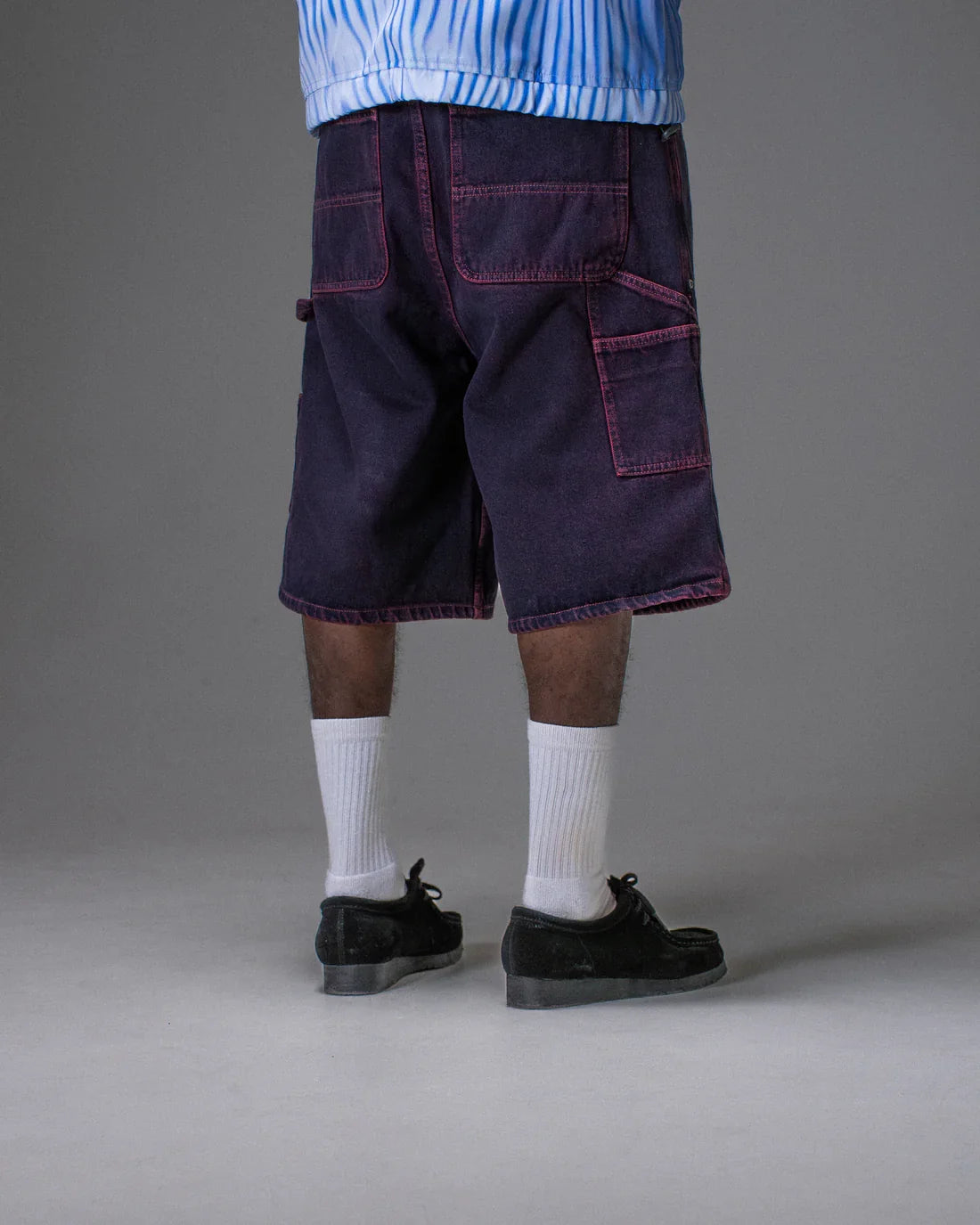 Jacker 'Classic' Denim Baggy Carpenter Shorts - Red