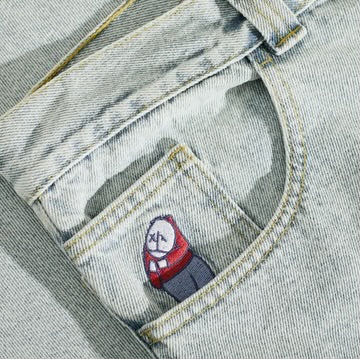 Polar Skate Co. 'OG Logo' Big Boy Baggy Jeans - Light Blue