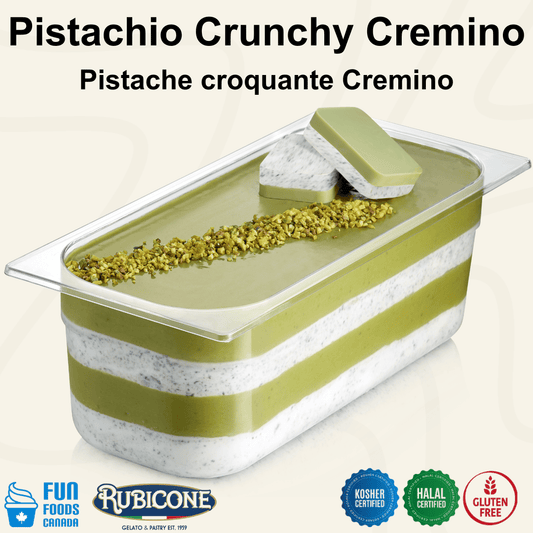 Crème à tartiner croquante à la pistache - Cremino croquant à la pistache - Seau de 5 KG - Rubicone Canada - Fabriqué en Italie - Livraison gratuite au Canada pour les commandes de plus de 199 CAD