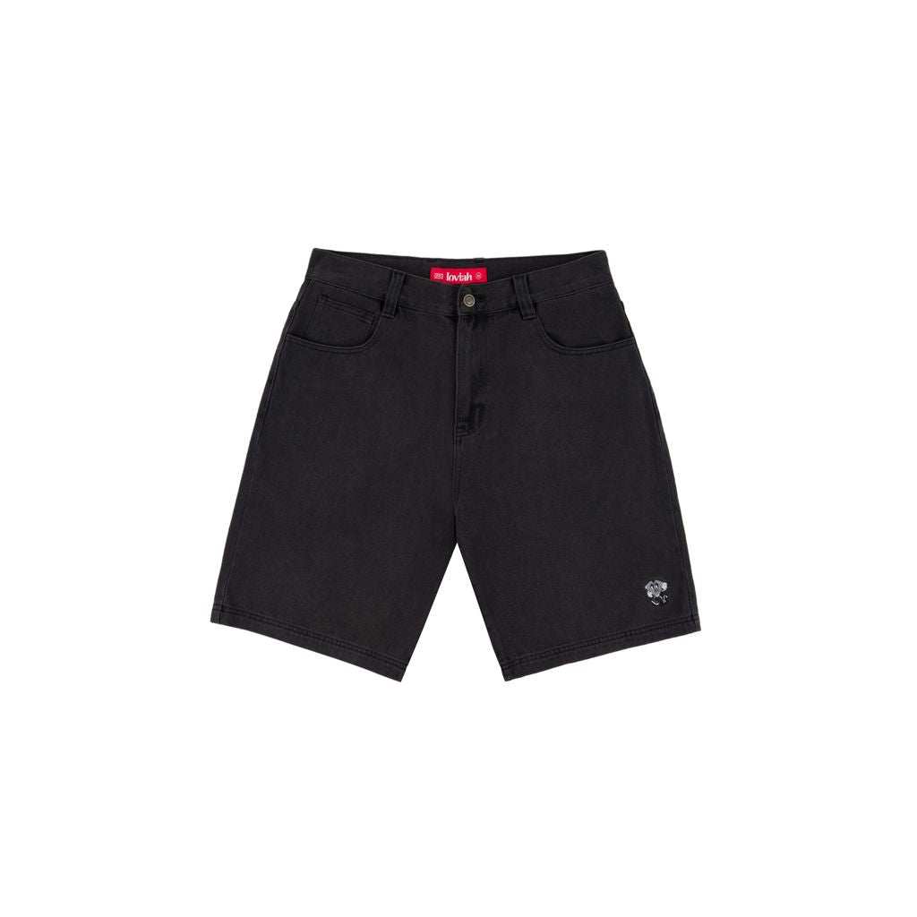 Loviah 'Jhorts' Denim Baggy Shorts - Black Wash Denim