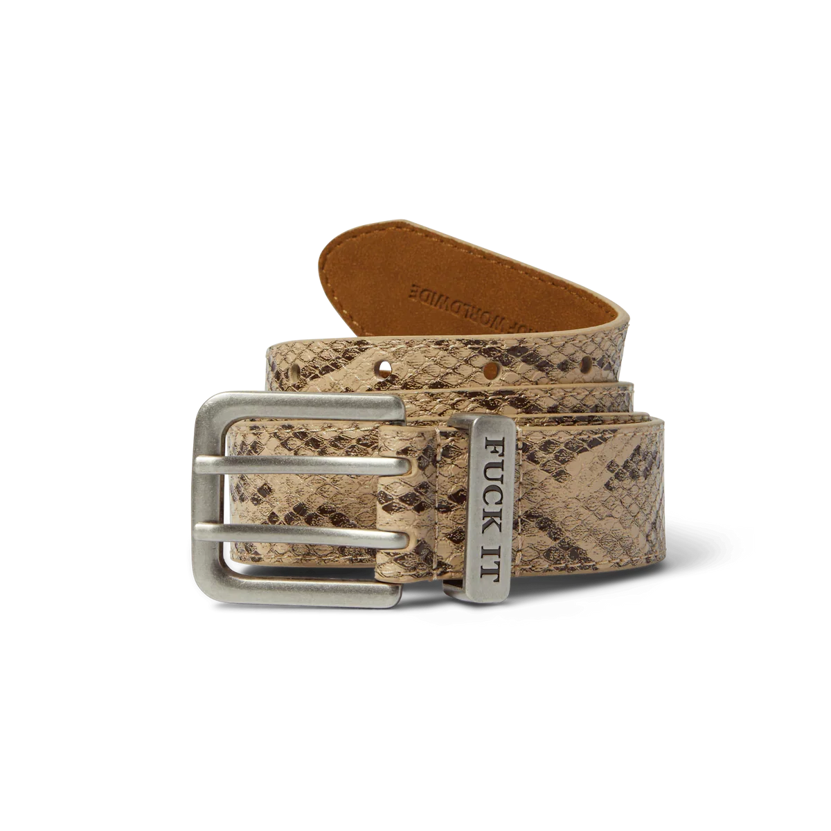 HUF 'Fuck It' Belt - Snakeskin (Brown)