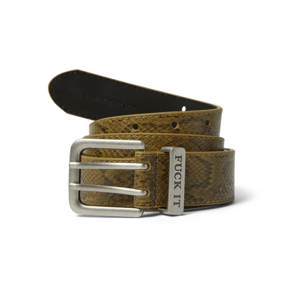 HUF 'Fuck It' Belt - Snakeskin (Green)