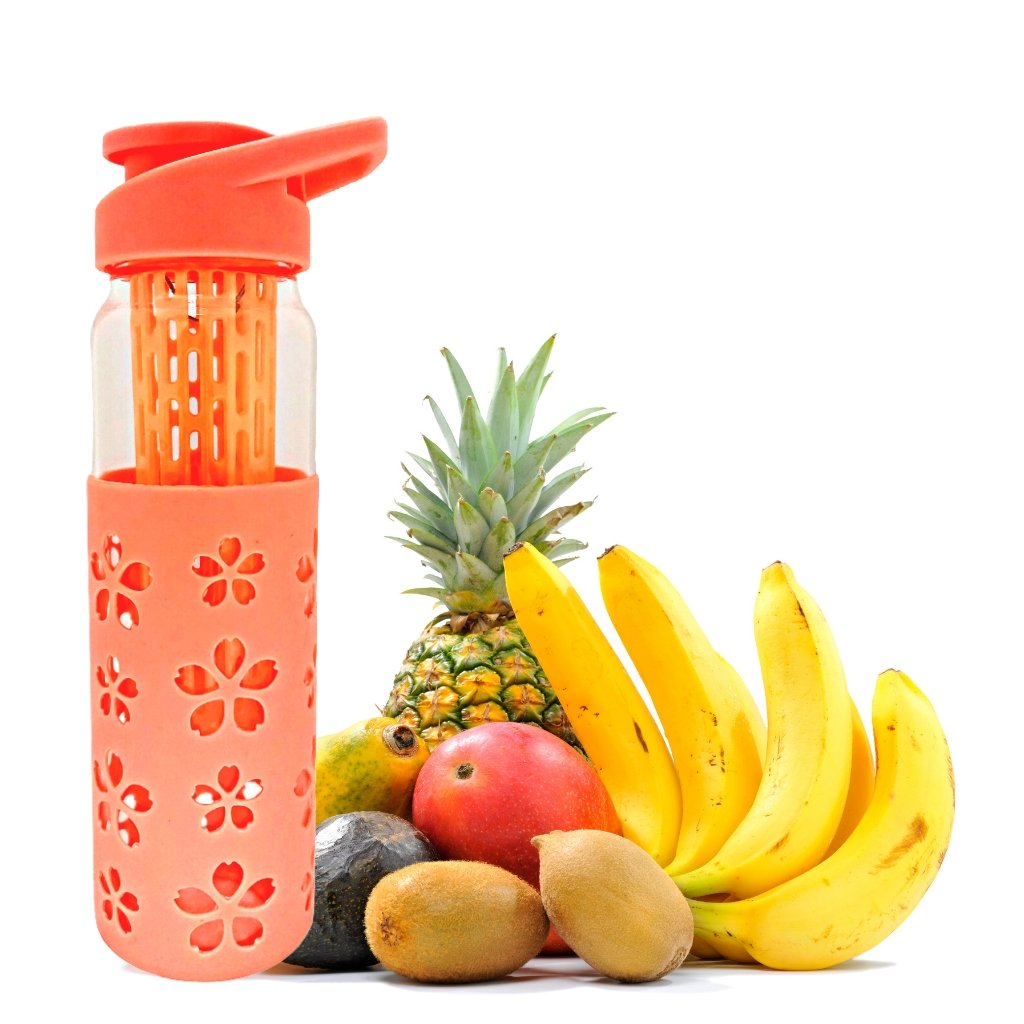 PürAthletics GLASS WATER BOTTLE WITH INFUSER, 22oz.