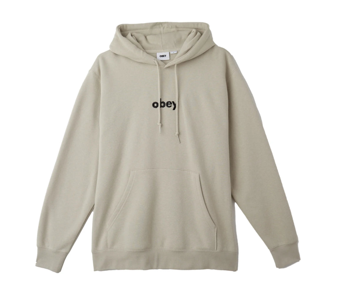 Obey 'Lowercase Embroidered' Hoodie - Silver Grey