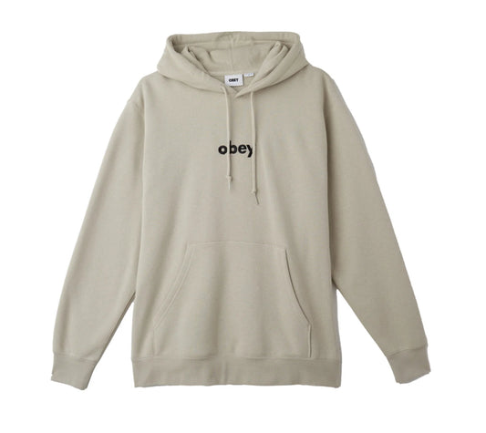 Obey 'Lowercase Embroidered' Hoodie - Silver Grey