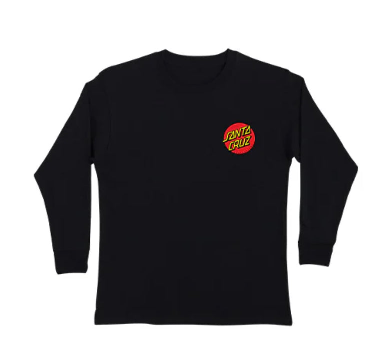 Santa Cruz 'Beware Dot' L/S Tee - Black (KIDS)