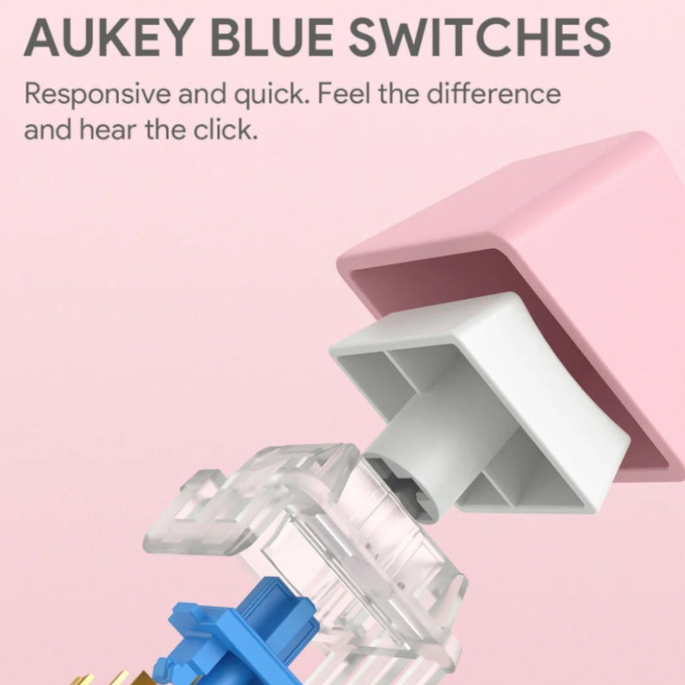 AUKEY G15 Mechanical Gaming Keyboard RGB Pink - Kastor
