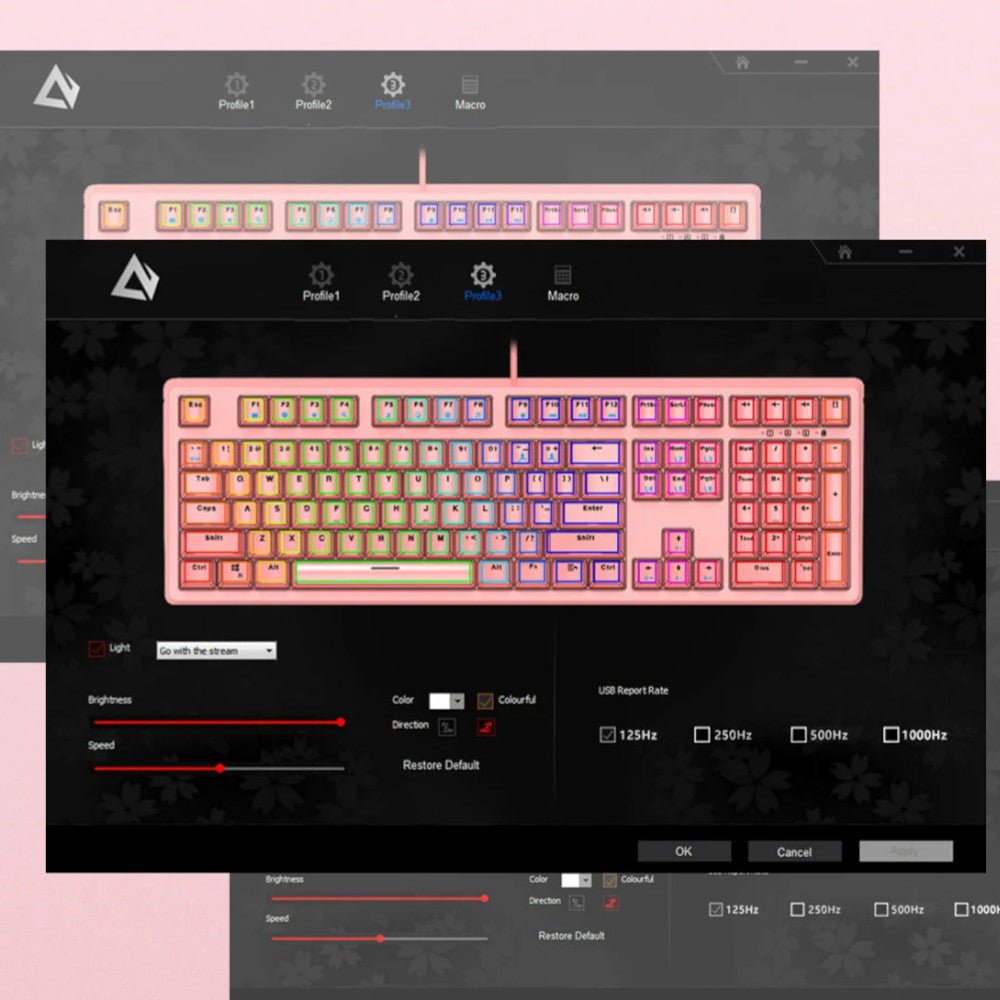 AUKEY G15 Mechanical Gaming Keyboard RGB Pink - Kastor