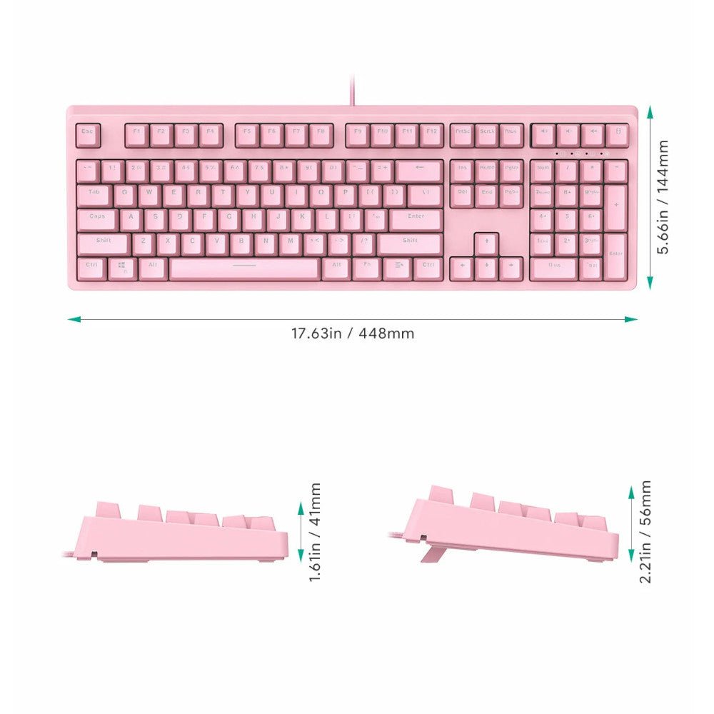 AUKEY G15 Mechanical Gaming Keyboard RGB Pink - Kastor