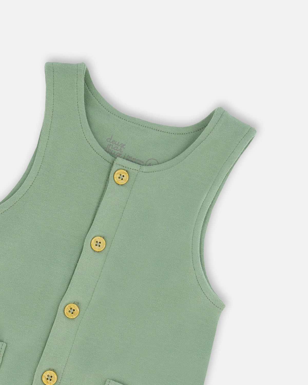 Organic Cotton Printed Onesie And Overall Set Green And Racoon
