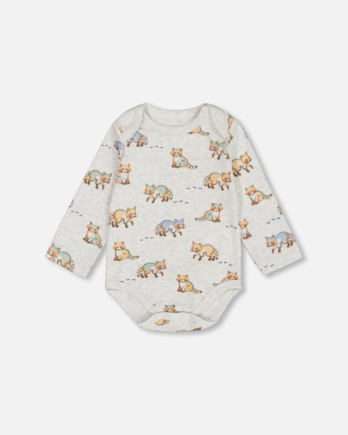 Organic Cotton Printed Onesie And Overall Set Green And Racoon