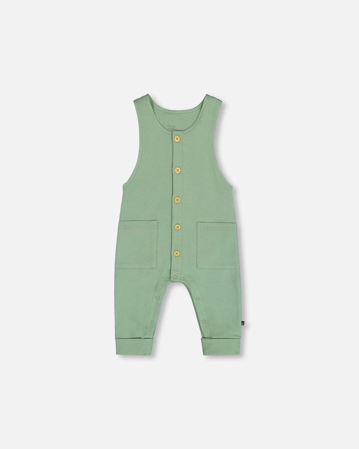 Organic Cotton Printed Onesie And Overall Set Green And Racoon