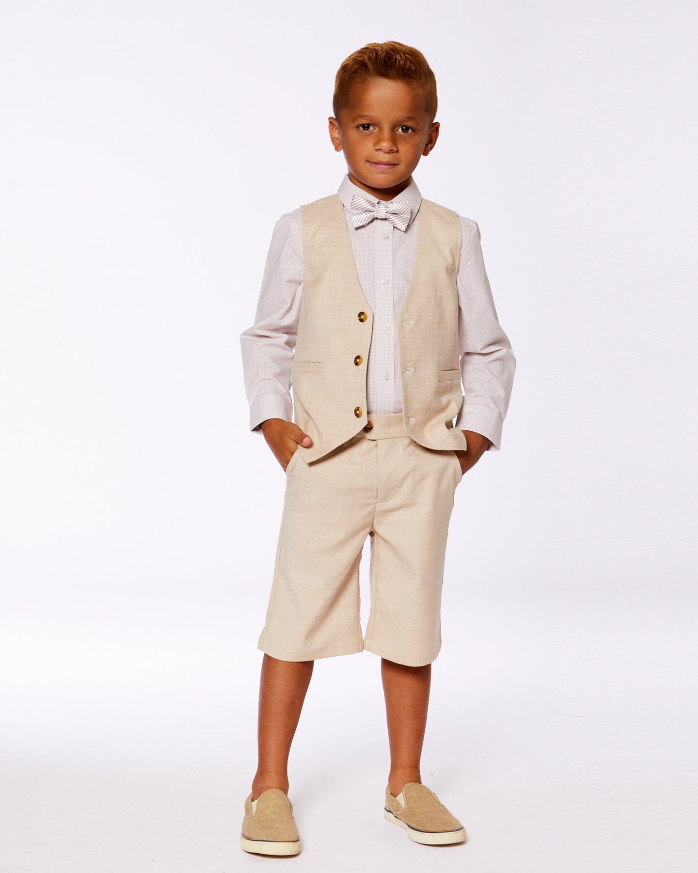 Slant Pocket Bermuda Shorts Light Taupe