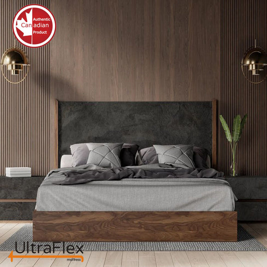 UltraFlex® PRESTIGE - Orthopédique hybride robuste à ressorts HDCoils, Mousse de décharge de pression avec soutien postural, Boîtier en mousse haute densité, Transfert de mouvement réduit, Matelas écologique (Fabriqué au Canada)