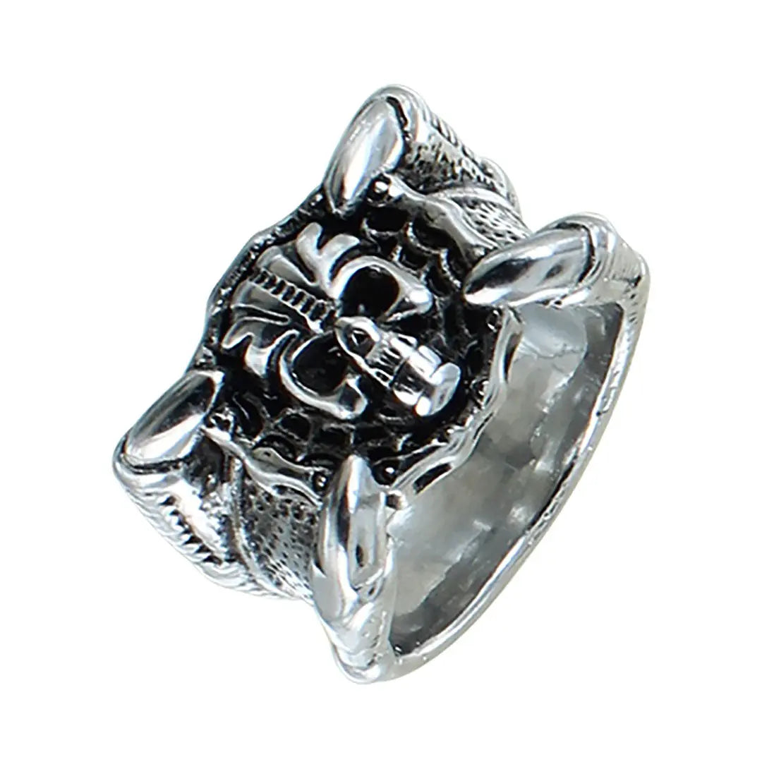GoSteel Men's Bike Chain & Skull Ring
