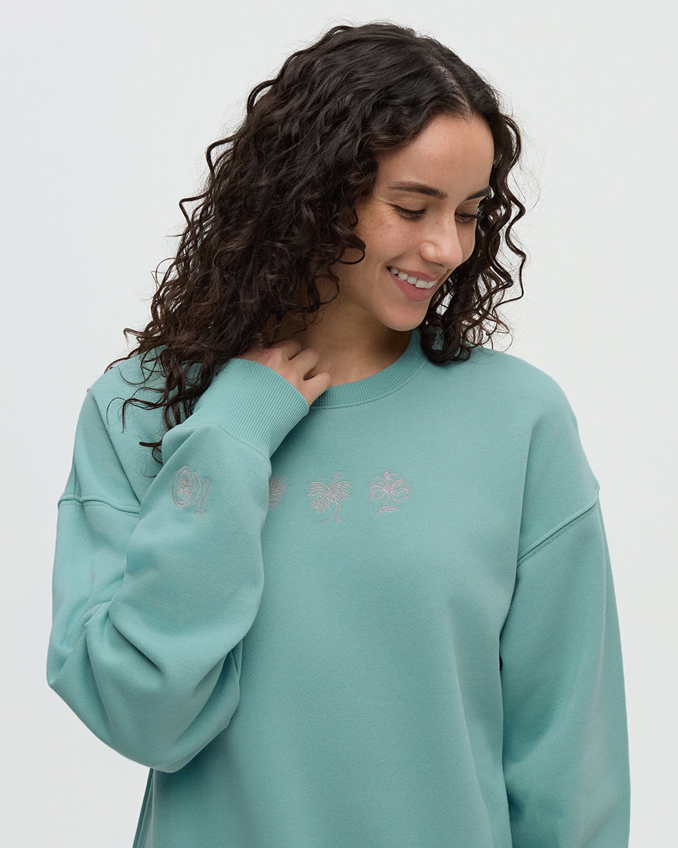 Haiti Embroidery Relaxed Crew