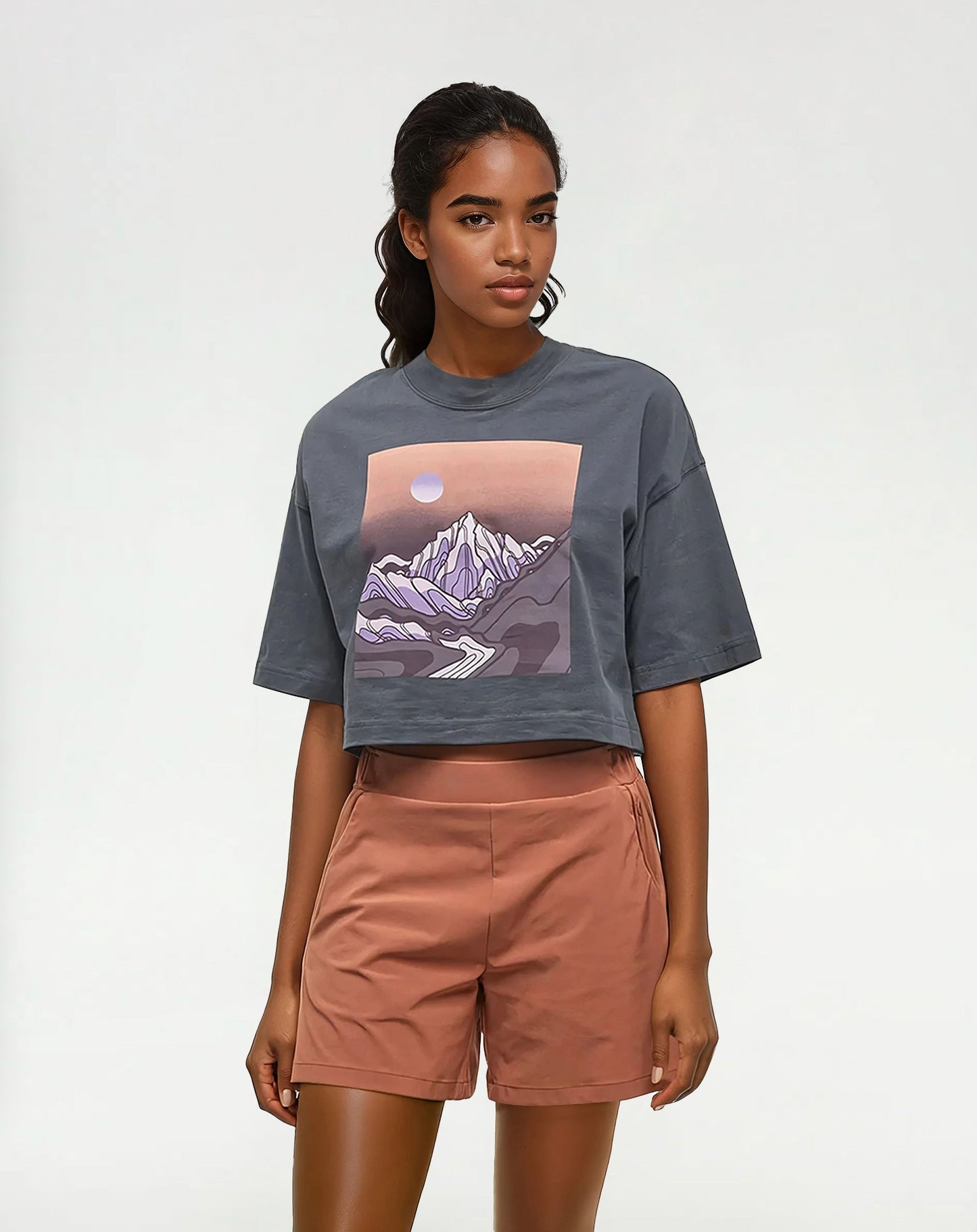 Emerald Edge Oversized Crop T-Shirt