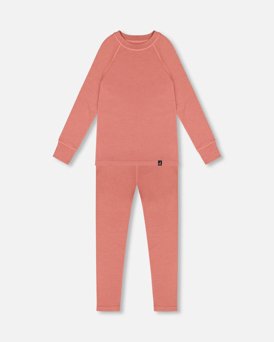 Merino Wool Base Layer Set Dusty Pink
