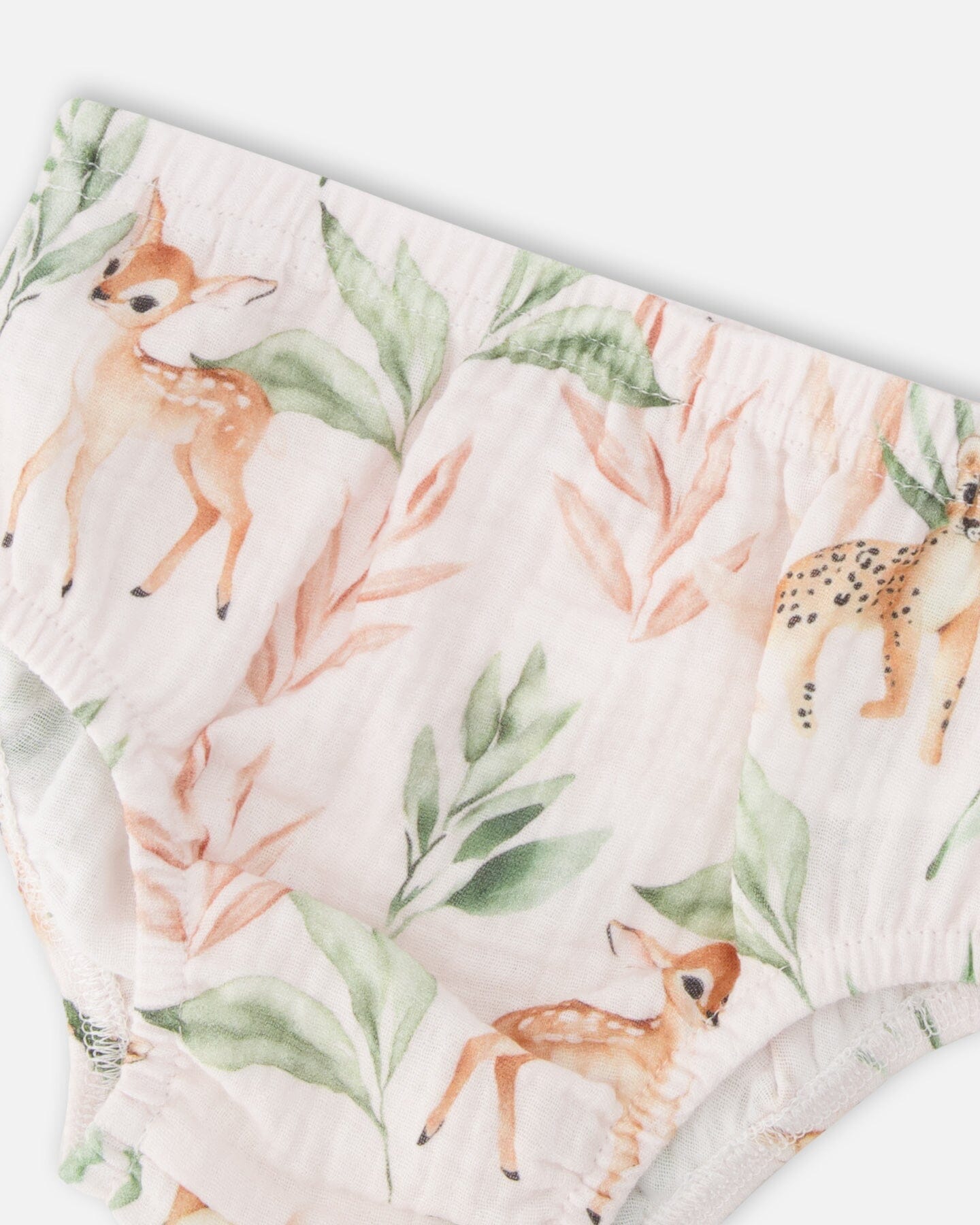 Muslin Dress And Bloomer Set Peach Deer Print