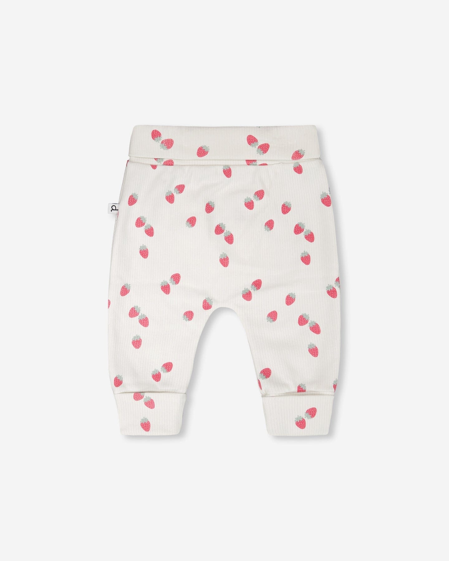Cotton Jersey Evolutive Pants White Printed Strawberries