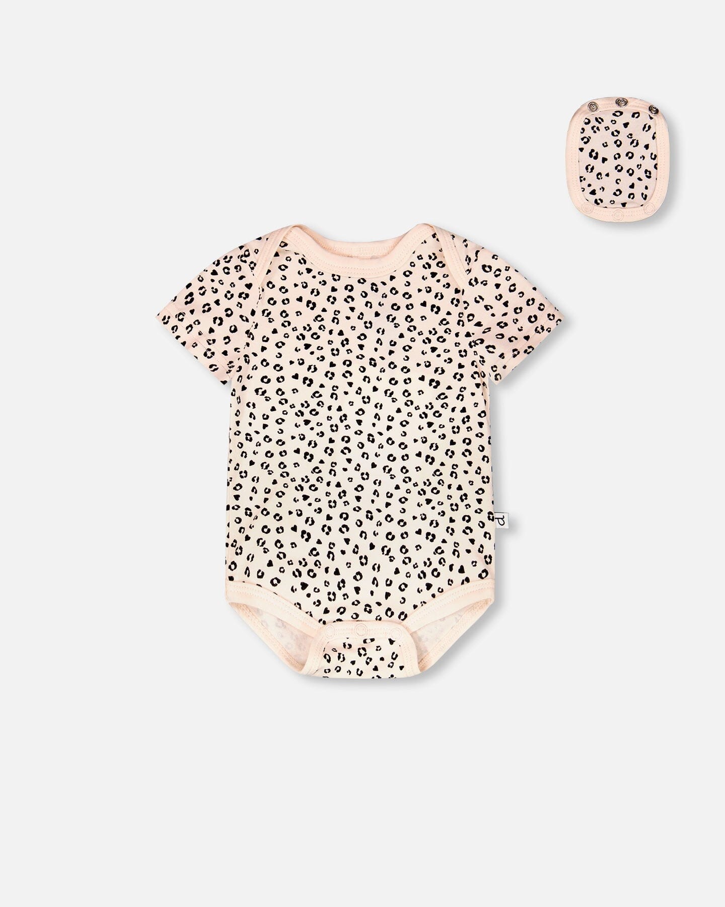 Evolutive Organic Cotton Jersey Onesie Peach Animal Print