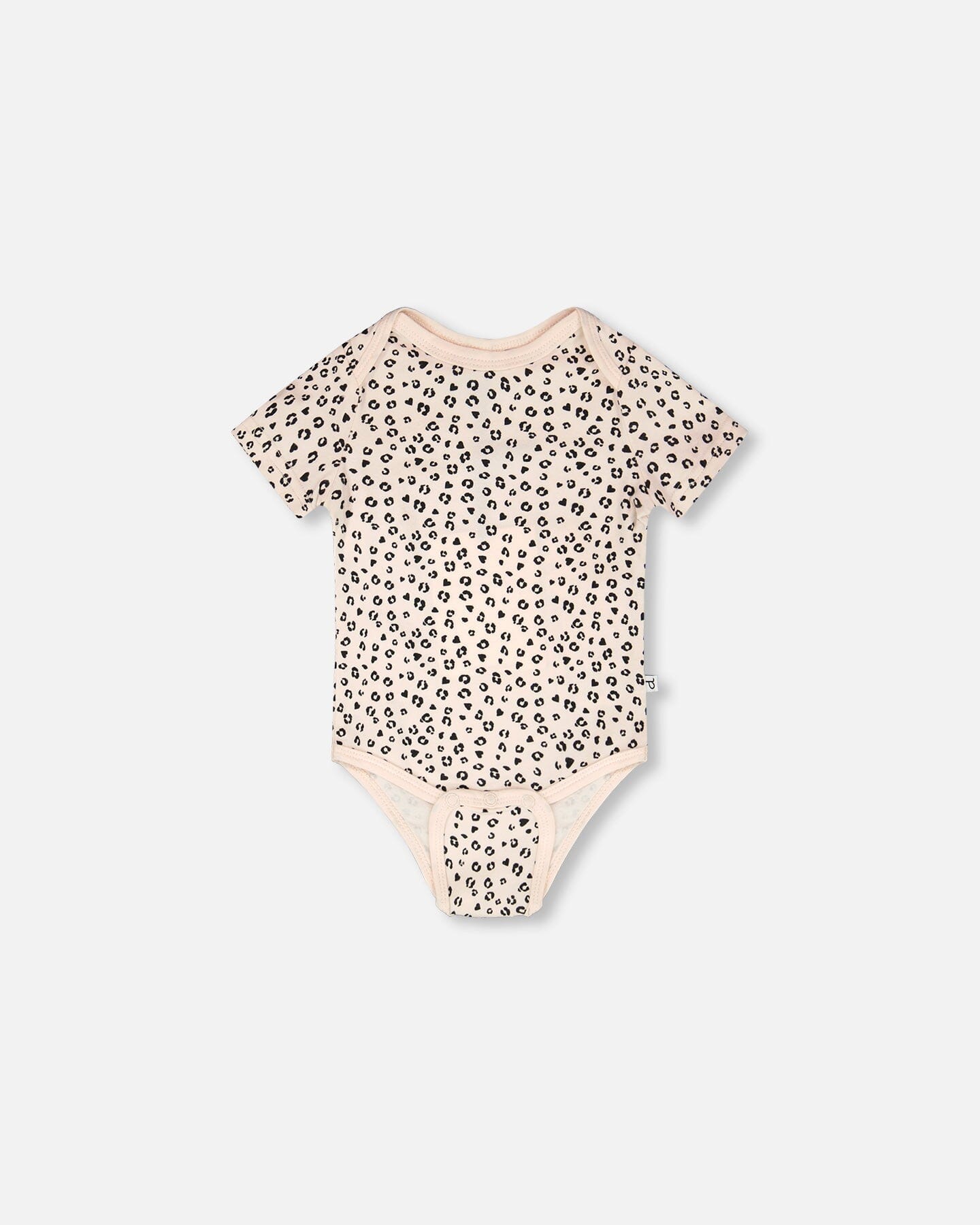 Evolutive Organic Cotton Jersey Onesie Peach Animal Print