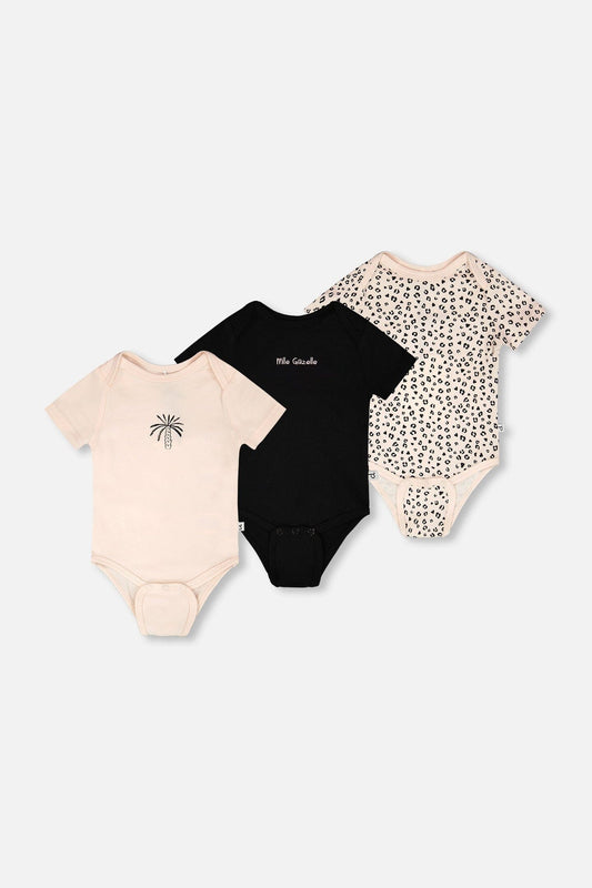 Evolutive Organic Cotton Jersey 3 Pack Onesie Peach