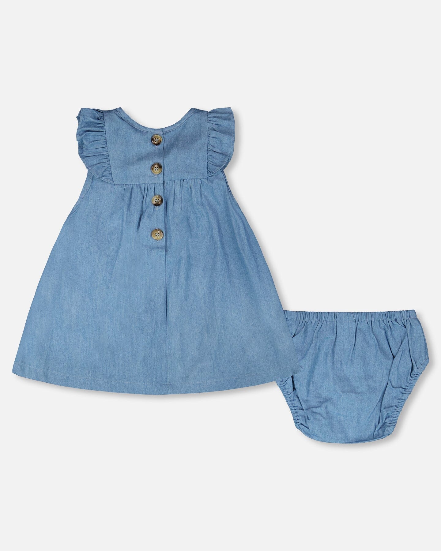 Light Blue Chambray Dress And Bloomer Set Light Blue