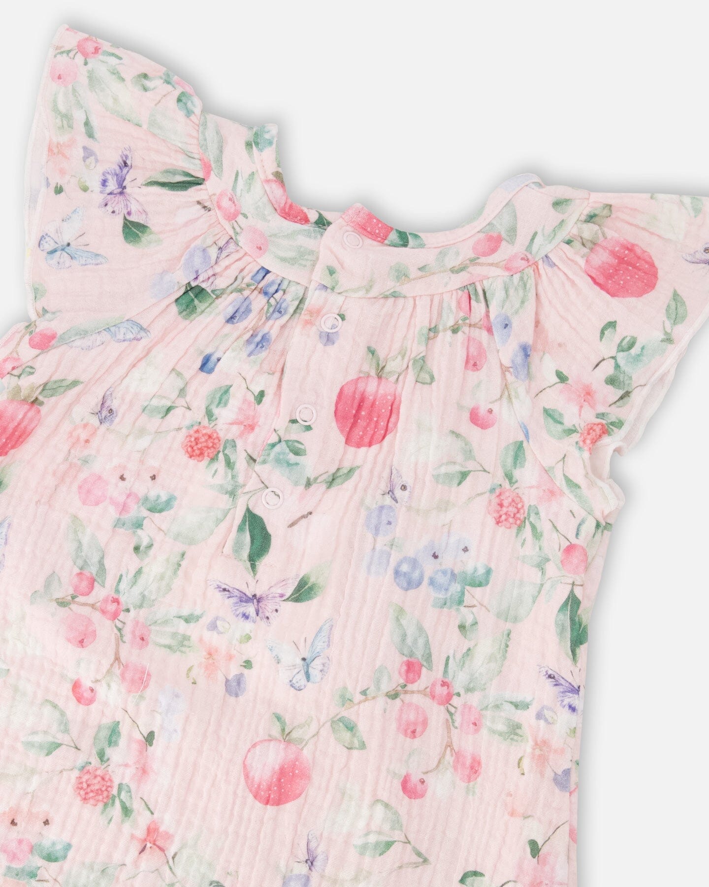 Cotton Muslin Dress And Bloomer Set Pink Printed Berries