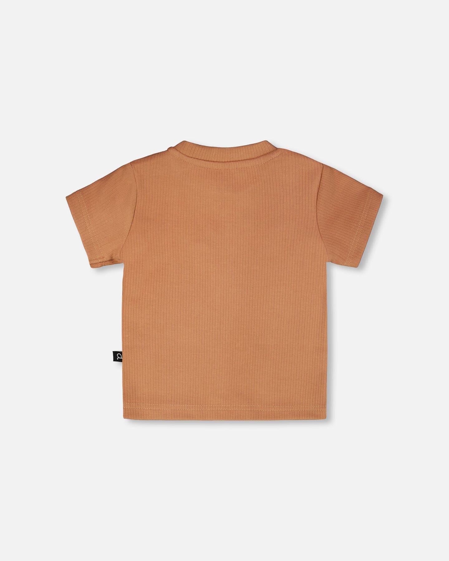 Cotton Rib Jersey T-Shirt And Organic Cotton Jersey Short Set Caramel And Beige Zebra Print