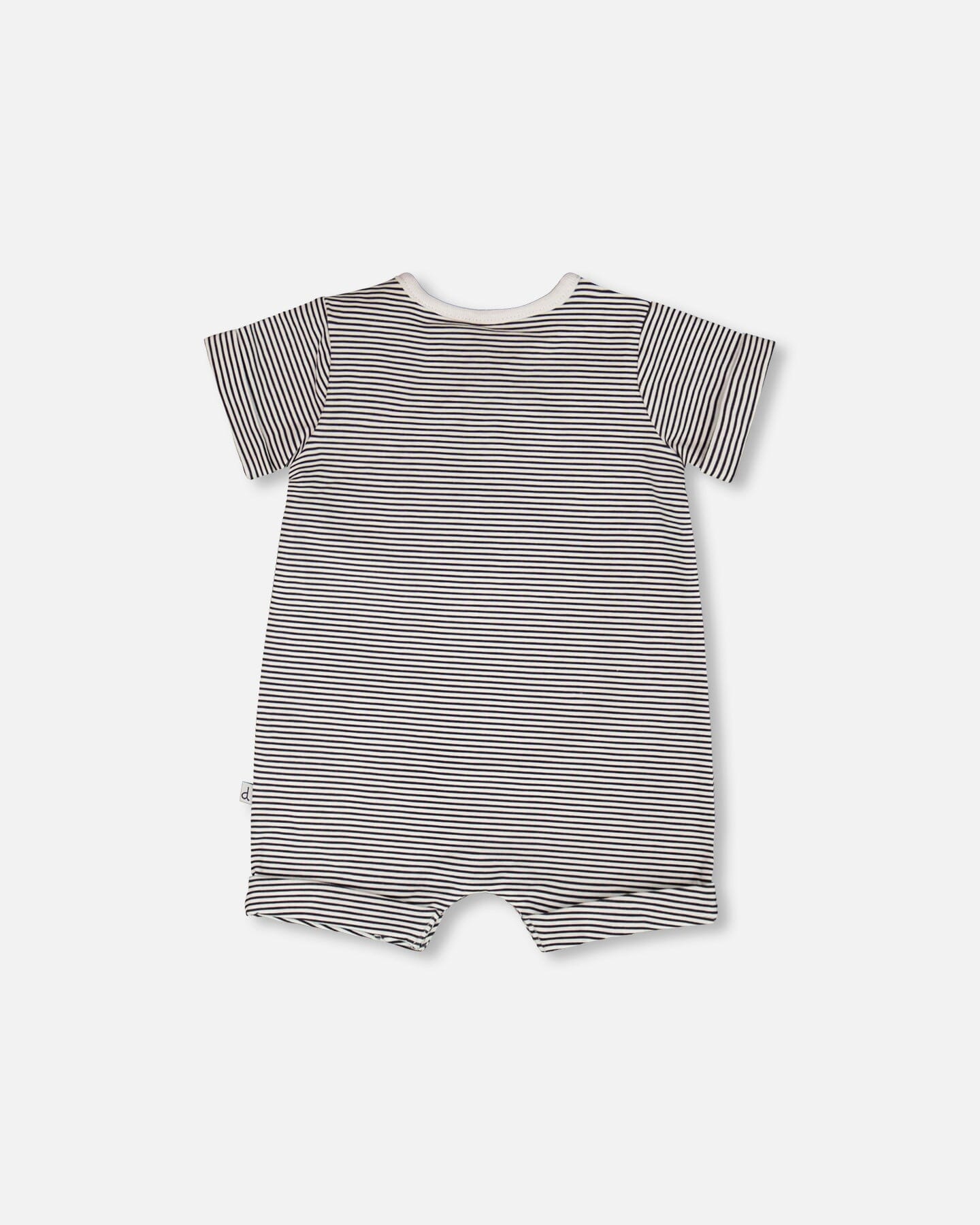Cotton Jersey Romper Black And Off White Stripes