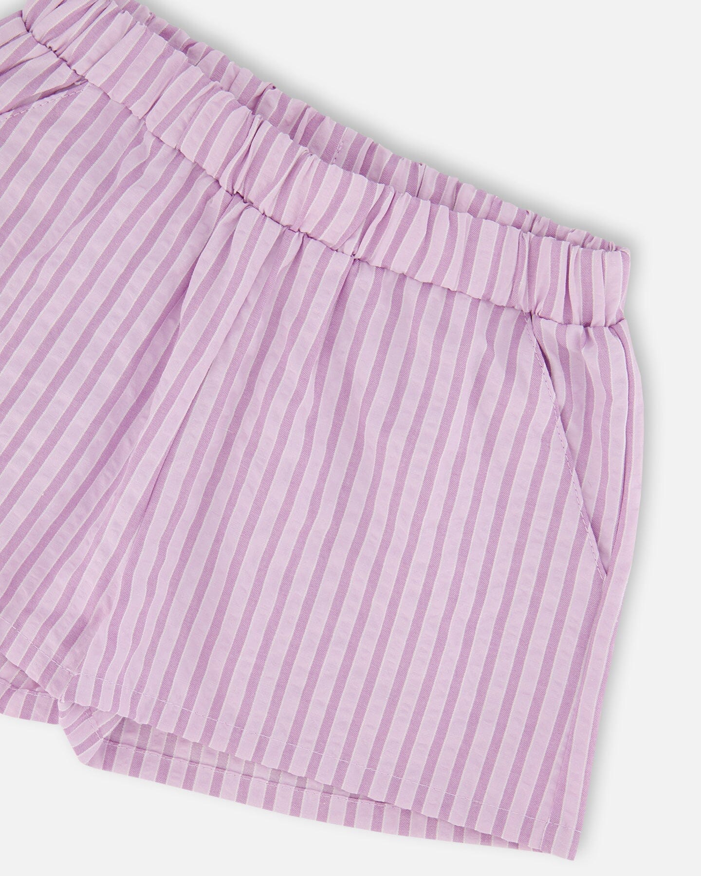 Top And Short Set Lavender Stripes