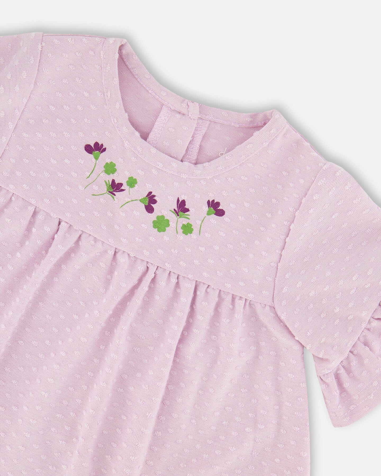 Jersey Tunic And Cotton Capri Set Lavender And Green Printed Flowers
