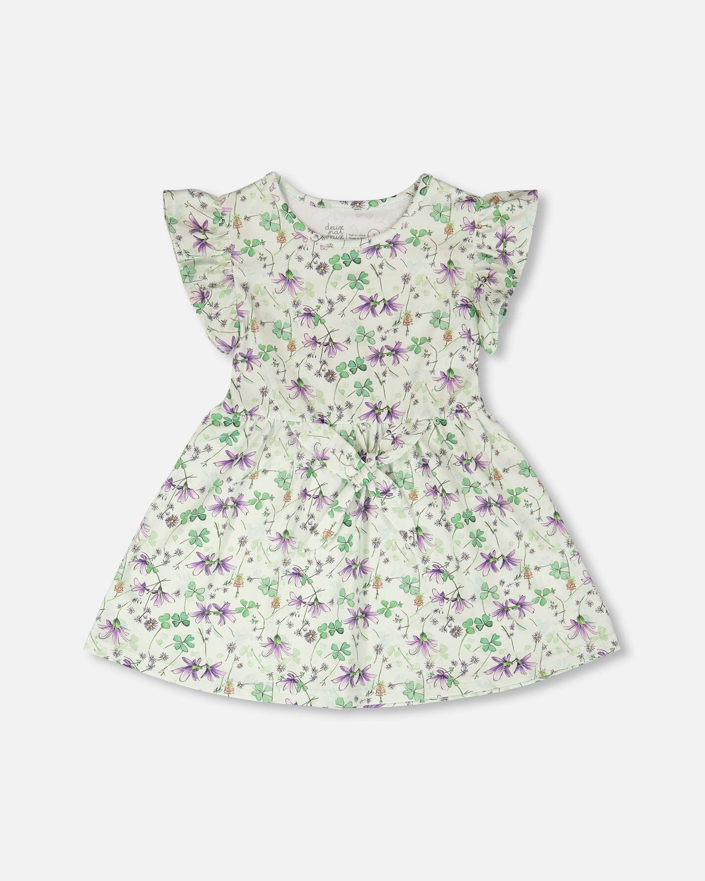 Jersey Dress Green Printed Flowers