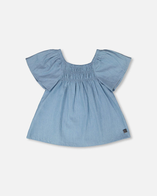 Blue Chambray Top