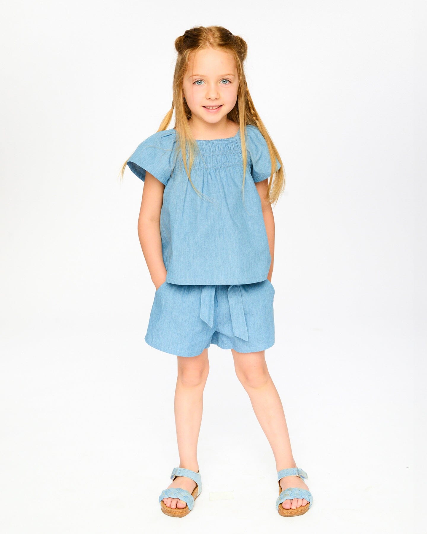 Blue Chambray Top