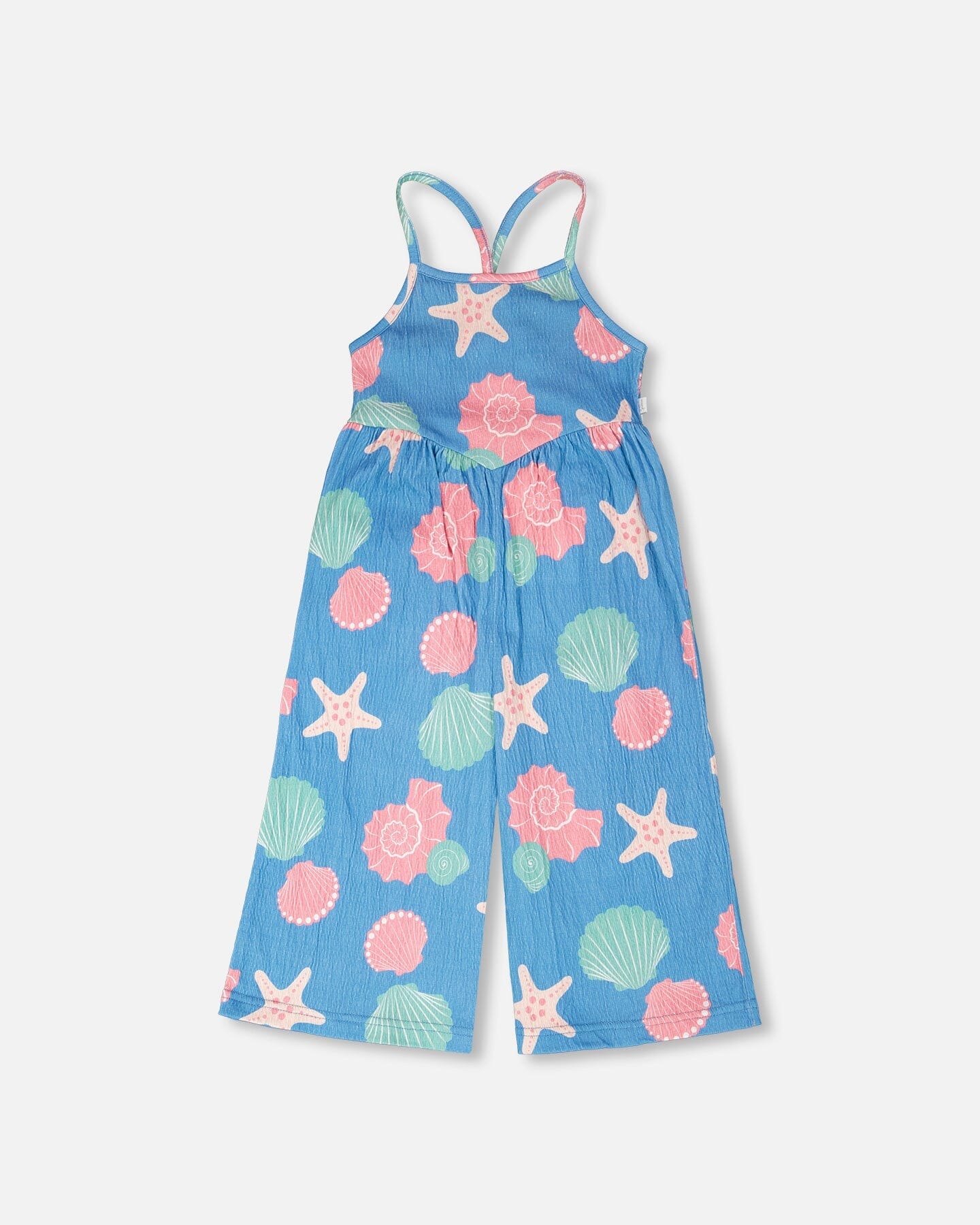 Crinkle Jersey Jumpsuit Blue Shell Print